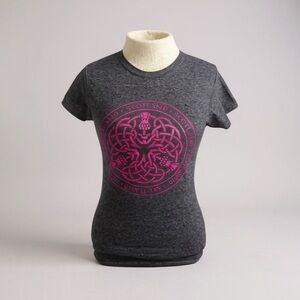 Gildan Charcoal and Magenta Women's Scotland Tee